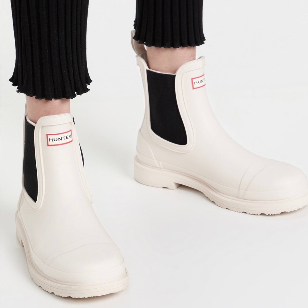 Hunter Commando Chelsea Boot - Womens 10 in "Cast" White